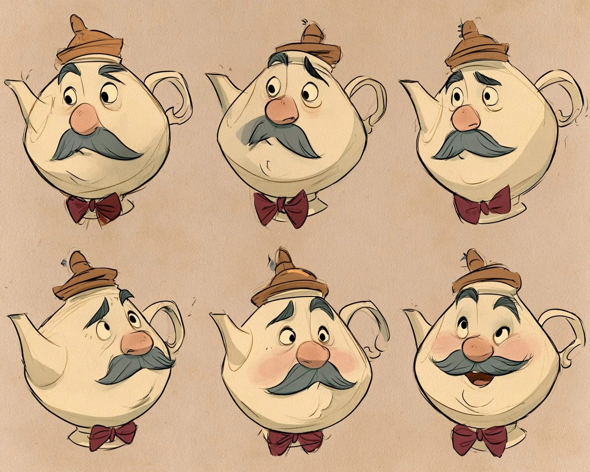 One fictional character, six readable moods.