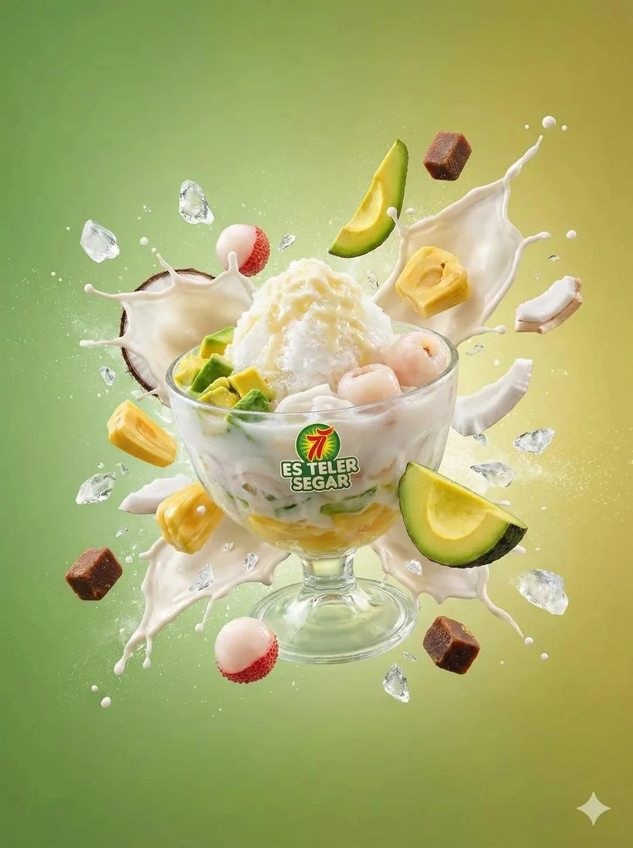 Ultra-realistic tropical dessert product photography of a glass bowl fill...