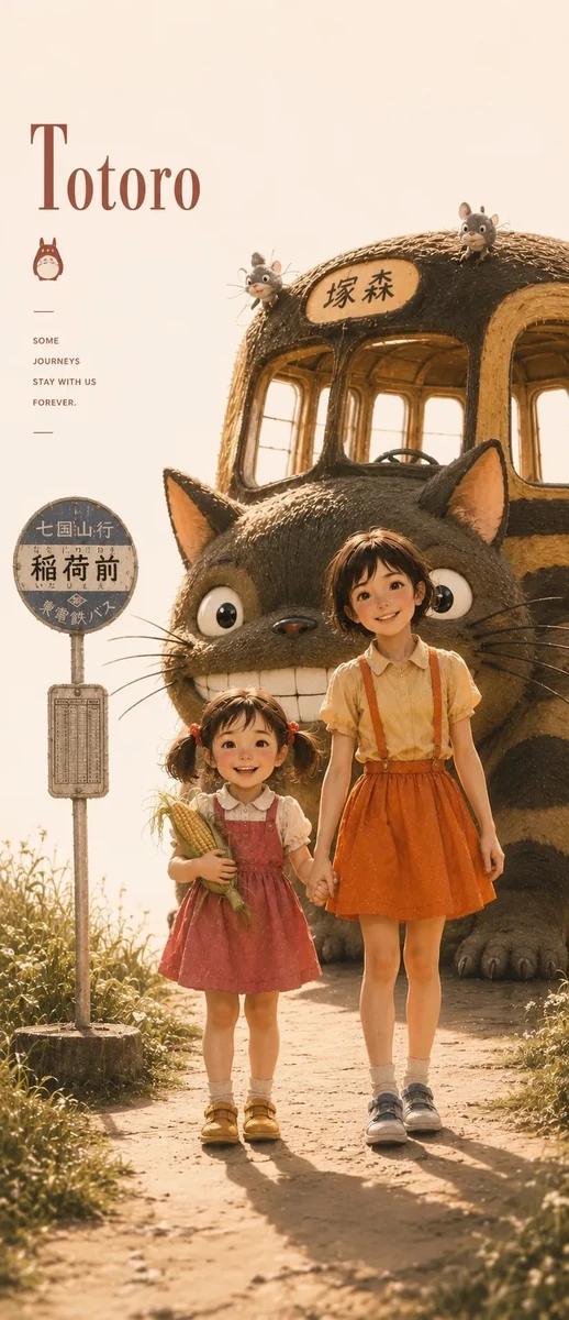 Ultra detailed cinematic anime portrait of Satsuki from My Neighbor Totor...