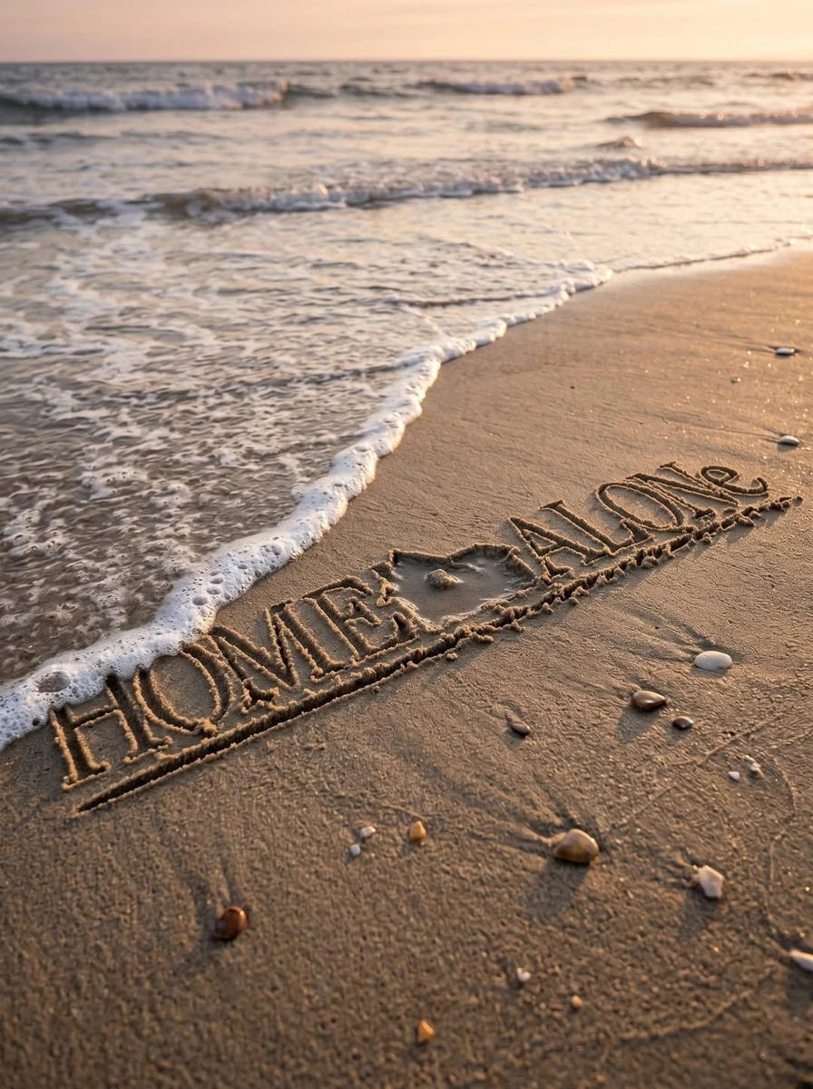 Transform the uploaded logo into a realistic beach scene where the logo s...