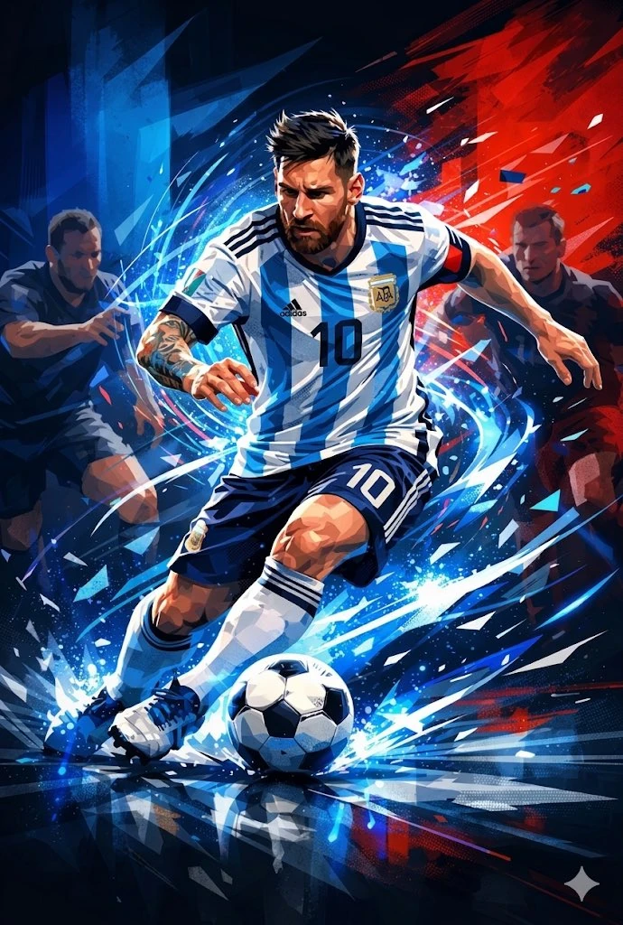 Dynamic low-poly vector illustration of Footballers🔥