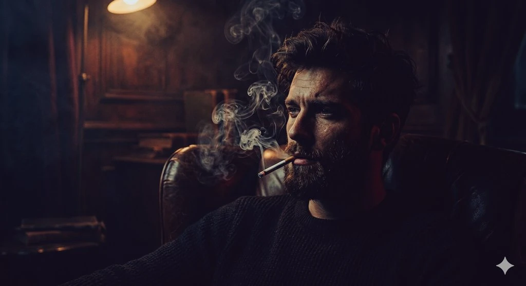 Ultra-hyperrealistic ultra-cinematic low-light noir portrait photography...