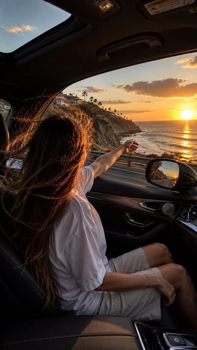 Accidental candid iPhone 17 Pro Max photo captured from the rear seat of...