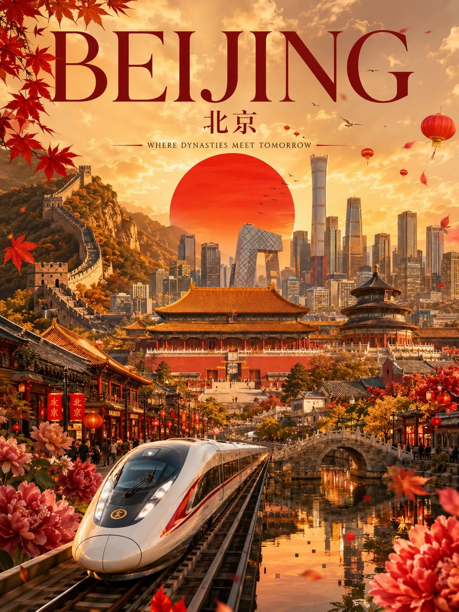 Ultra-viral cinematic travel poster of Tokyo, Japan, designed as a breath...