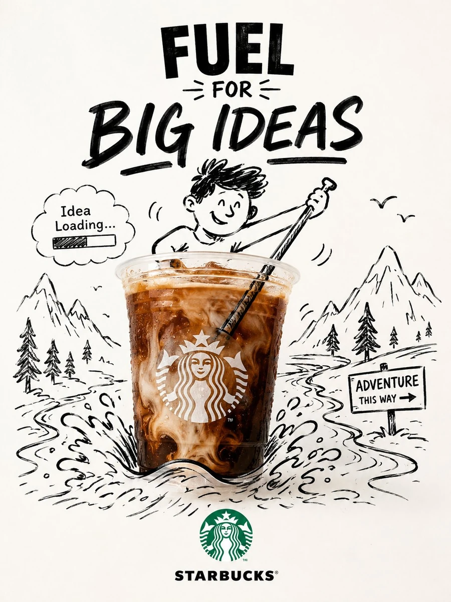 Innovative mixed-media brand campaign poster, vertical format, premium mi...