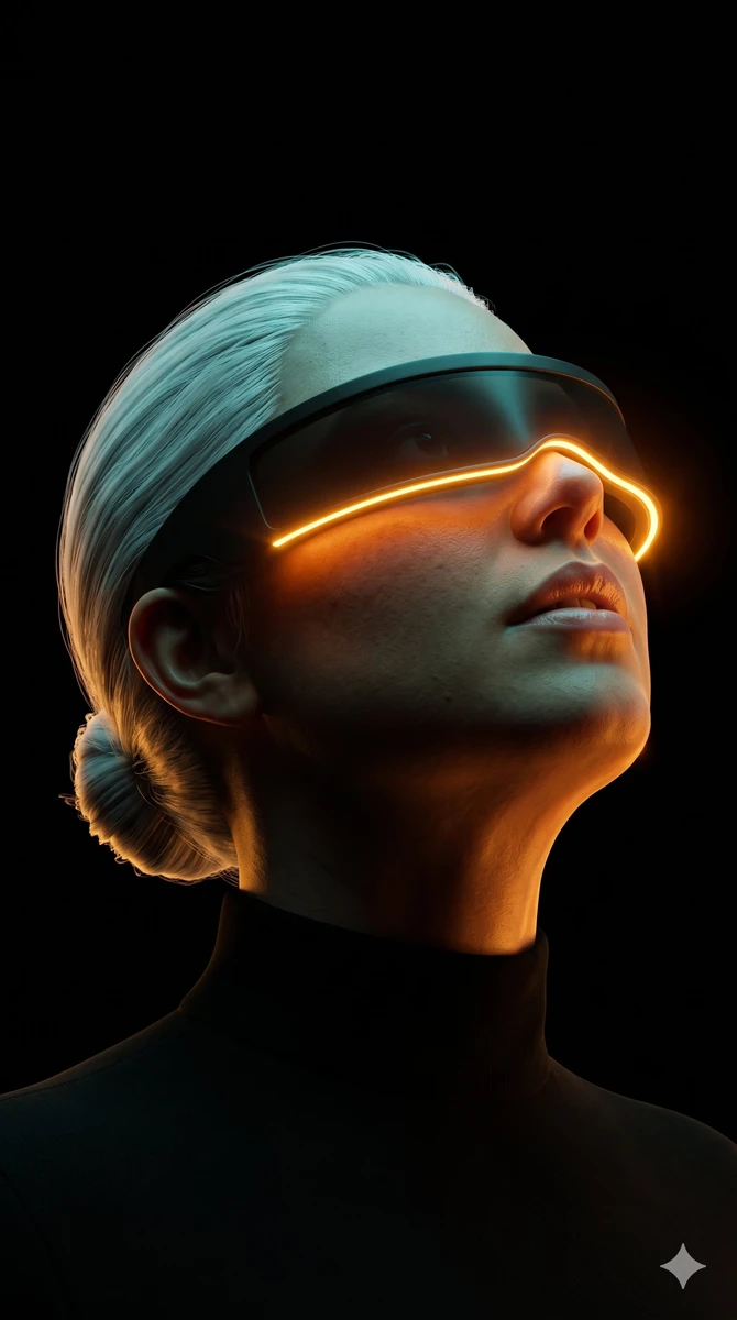 Hyper-realistic 3D rendered digital art portrait in a 9:16 vertical forma...