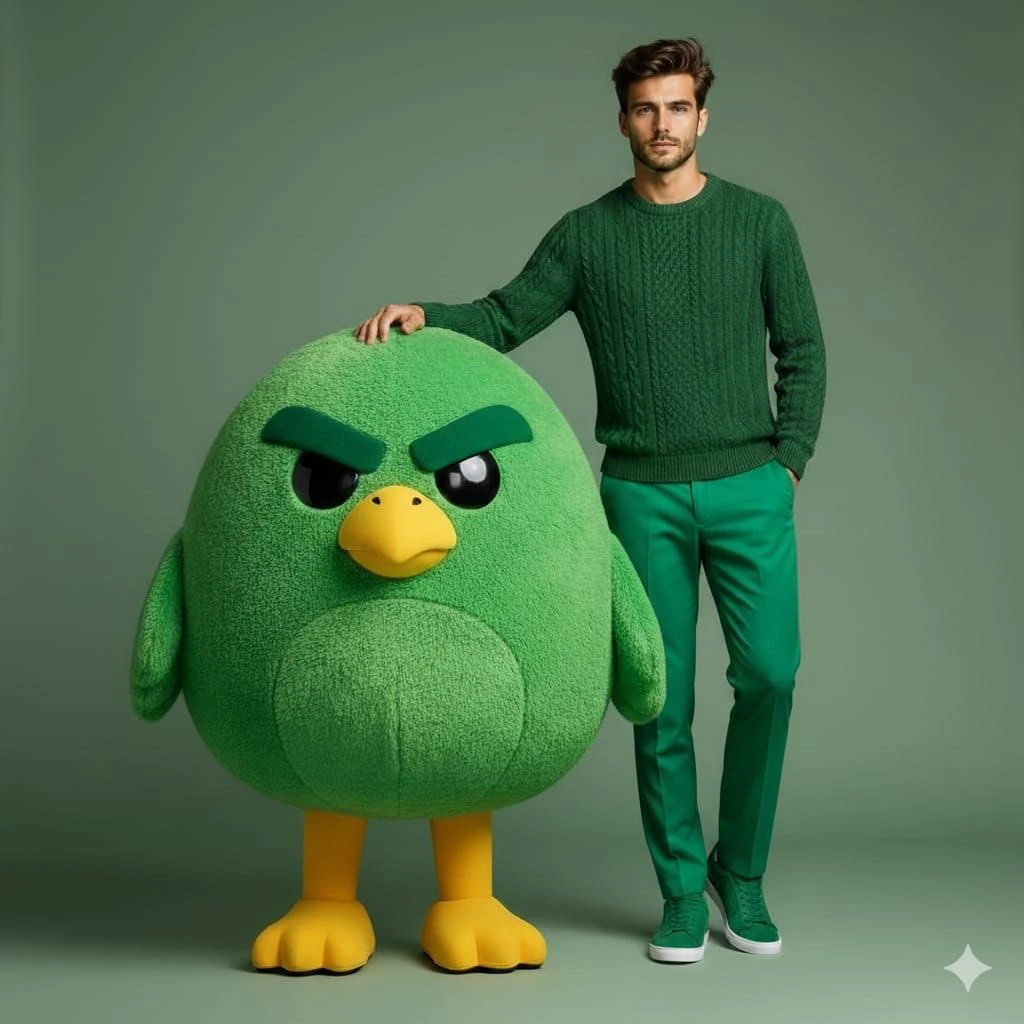 High-end studio fashion portrait of a handsome male model standing beside...