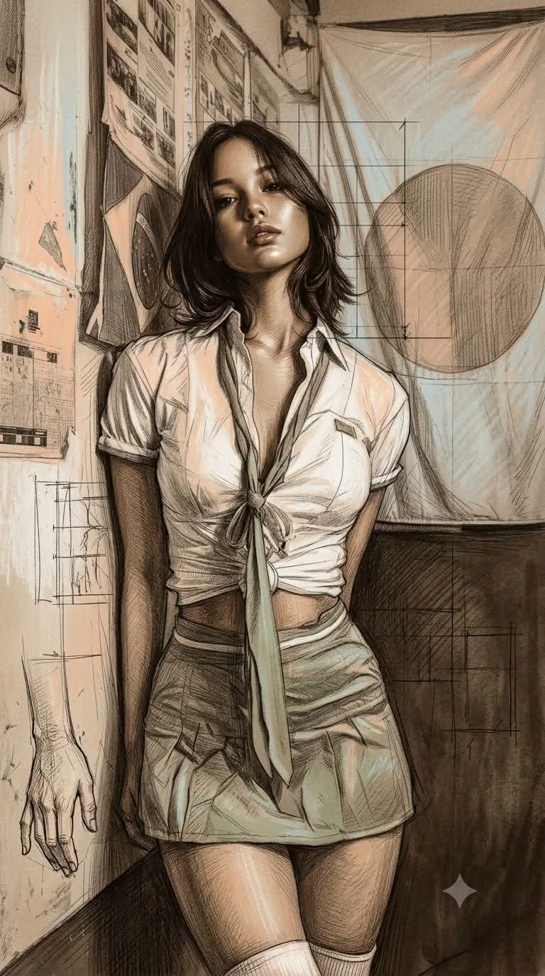 Subject and Pose: Create an illustration that is 100% faithful to the att...