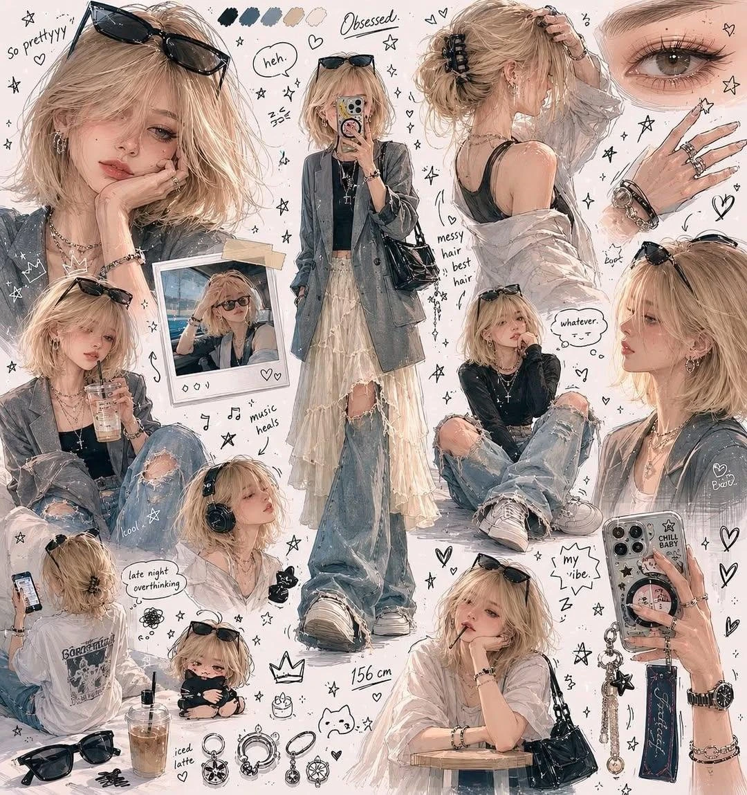 Draw me as if an obsessed fan artist filled an entire sketchbook page - m...