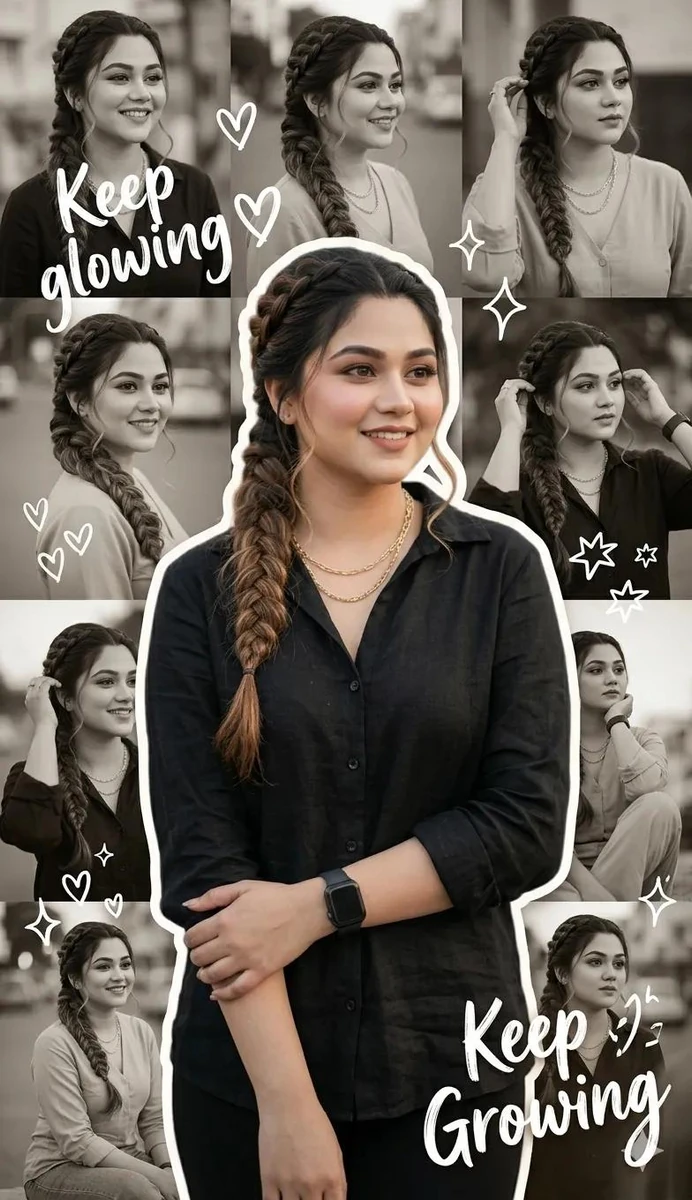 A creative romantic digital photo collage featuring a young handsome woma...
