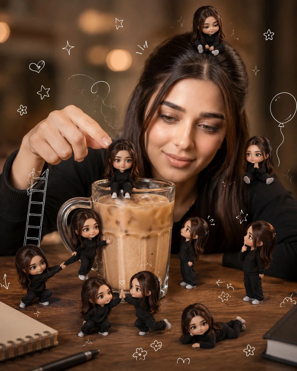 The beverage inside the mug is thoughtfully selected to match the person'...