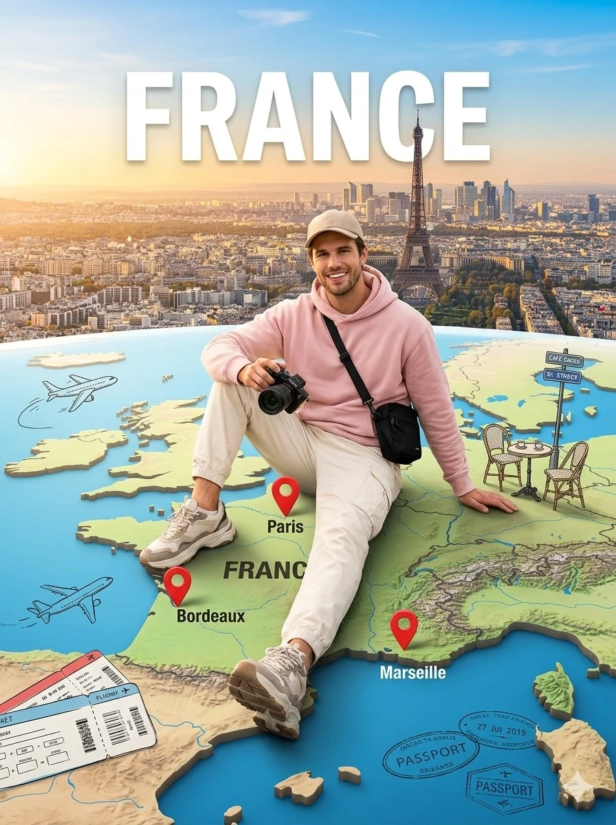 Ultra-realistic editorial travel concept.