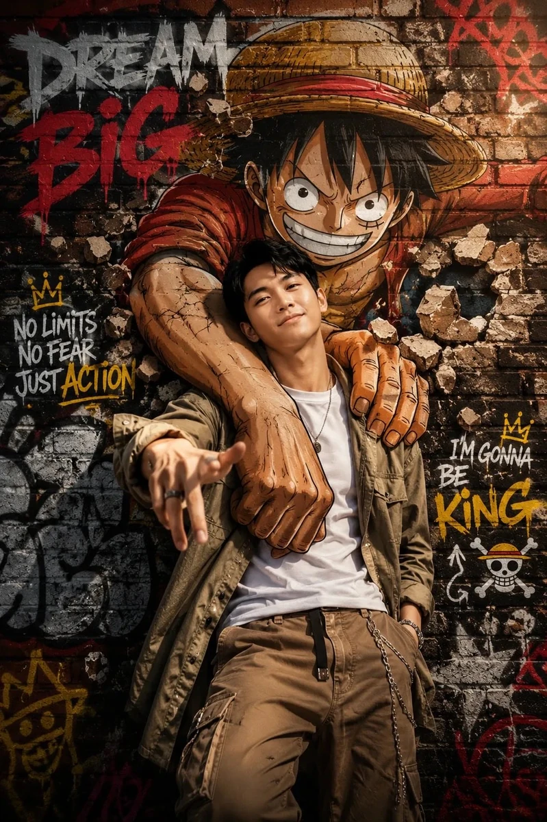 A portrait-oriented cinematic poster in the Graffiti Come to Life (Optica...