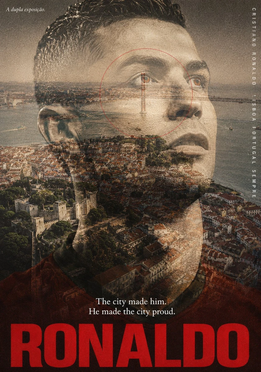 Cristiano Ronaldo sports poster. The technique of