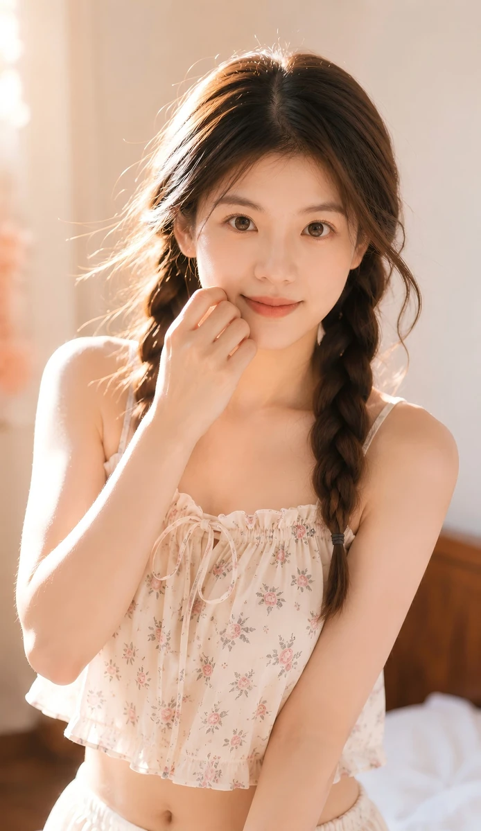 Japanese soft bedroom portrait style