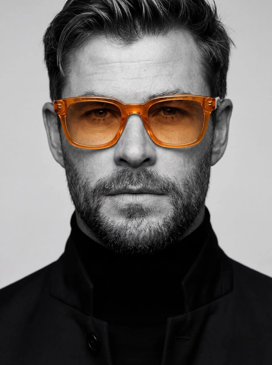 Ultra-realistic studio portrait of a man, close-up headshot, centered com...
