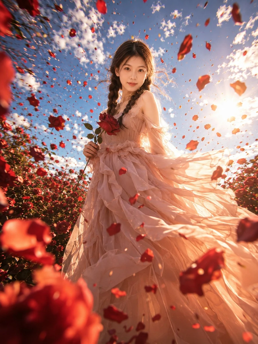 Turning a storm of rose petals into a cinematic dream