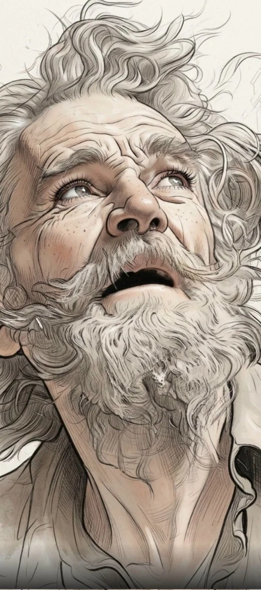 Ultra-detailed semi-realistic digital sketch portrait blending refined gr...