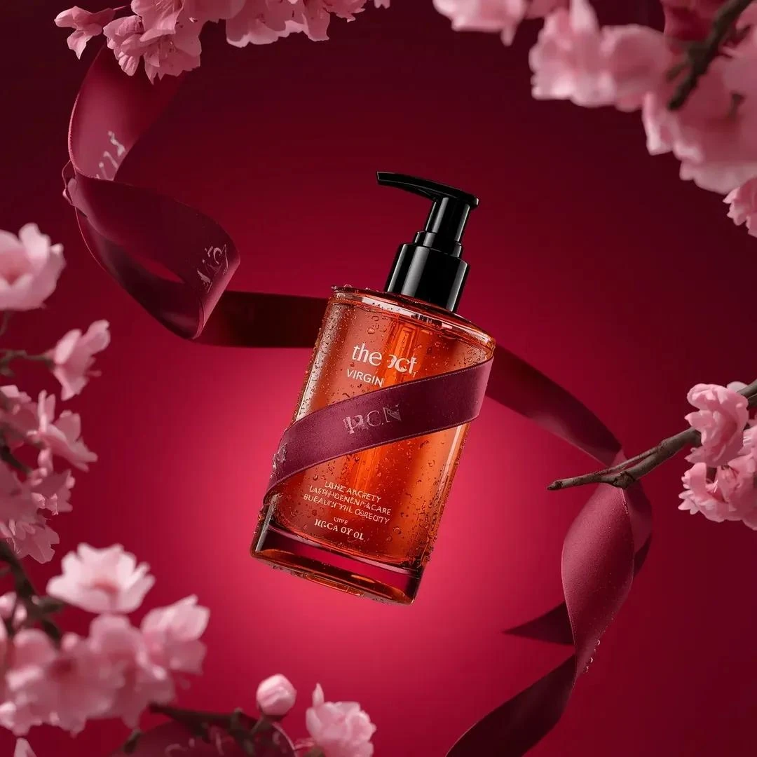 Ultra-realistic luxury beauty product photography featuring a transparent...