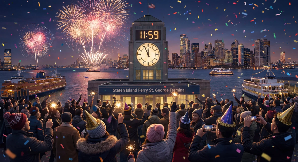 Show me new years eve at 11:59 PM at this location: 40.64473706365788, -7...