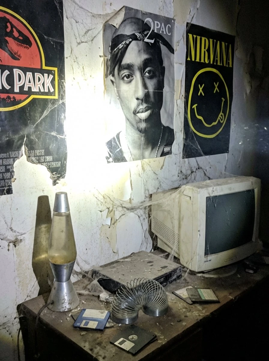 An extremely unremarkable iPhone photo from a dark, trashed living room i...