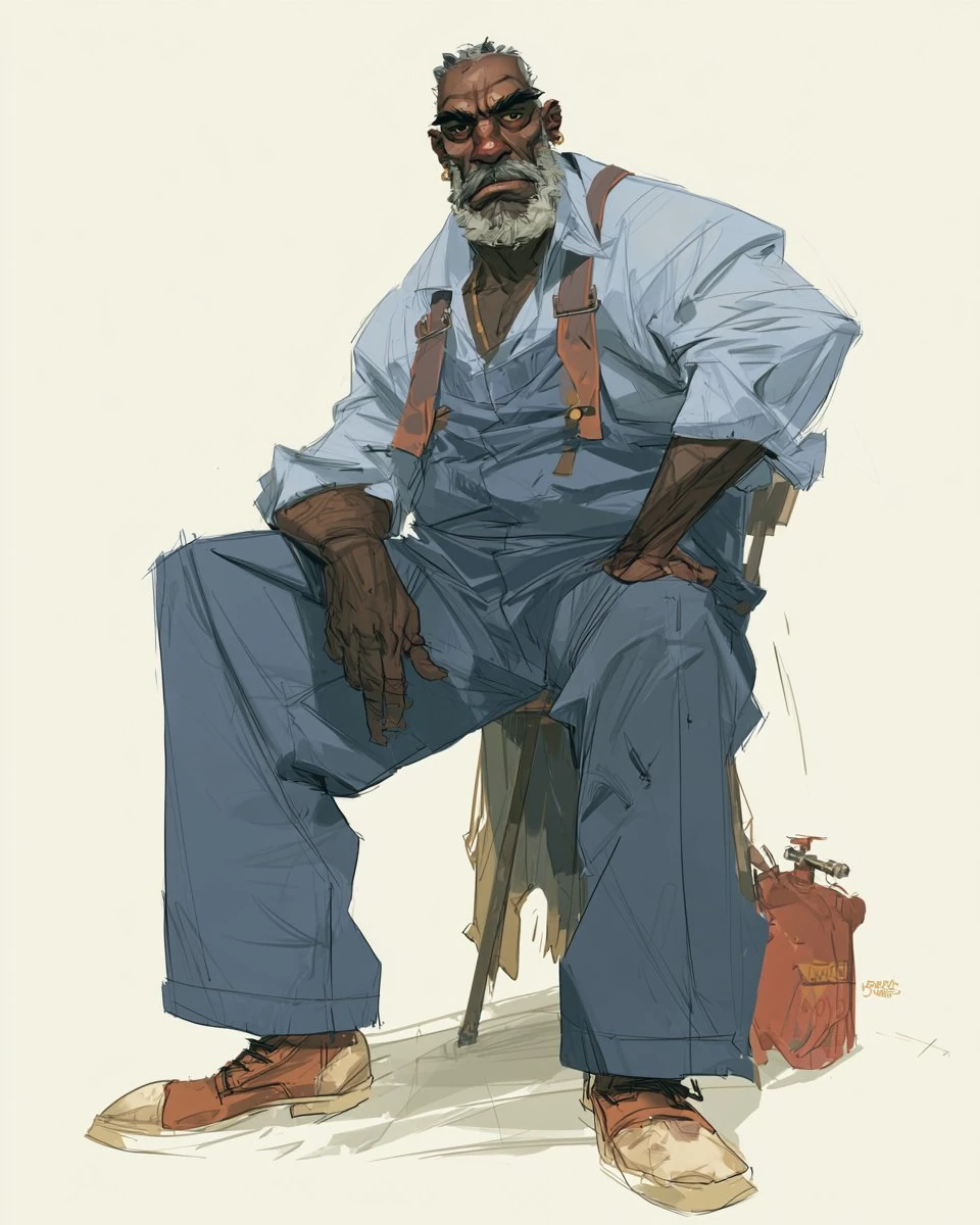 2d color inked WALTER "WALT" HARGROVE (78) - black man, retired auto mech...