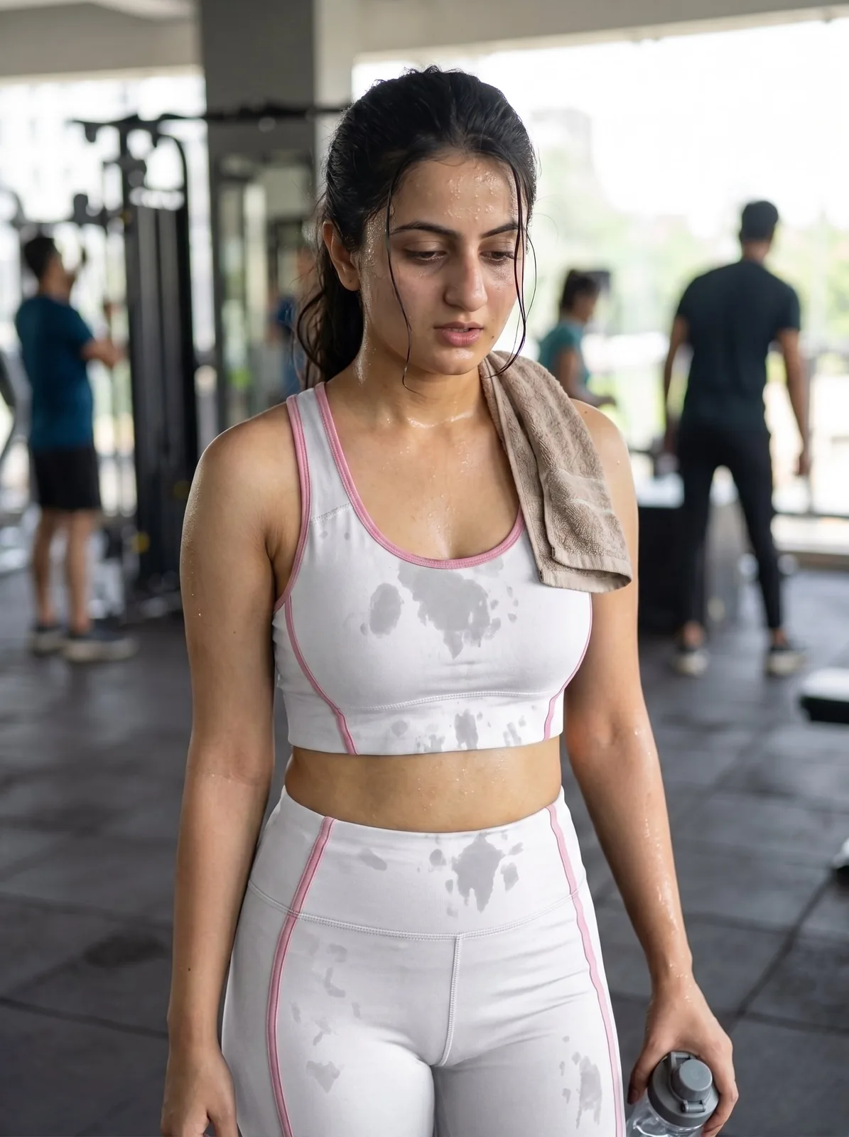 Photorealistic portrait of a beautiful athletic South Asian woman (Indian...