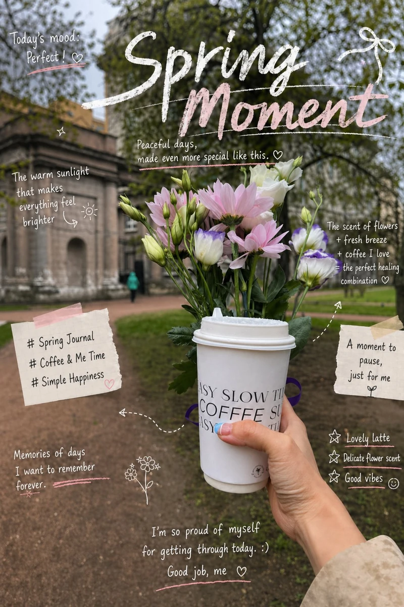 → Generate an SNS-style image that combines magazine-style design with re...