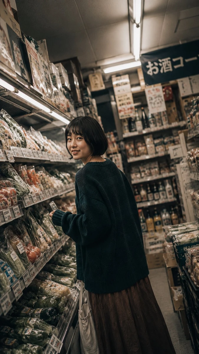 A cinematic, nostalgic lifestyle photograph taken on a wet residential st...