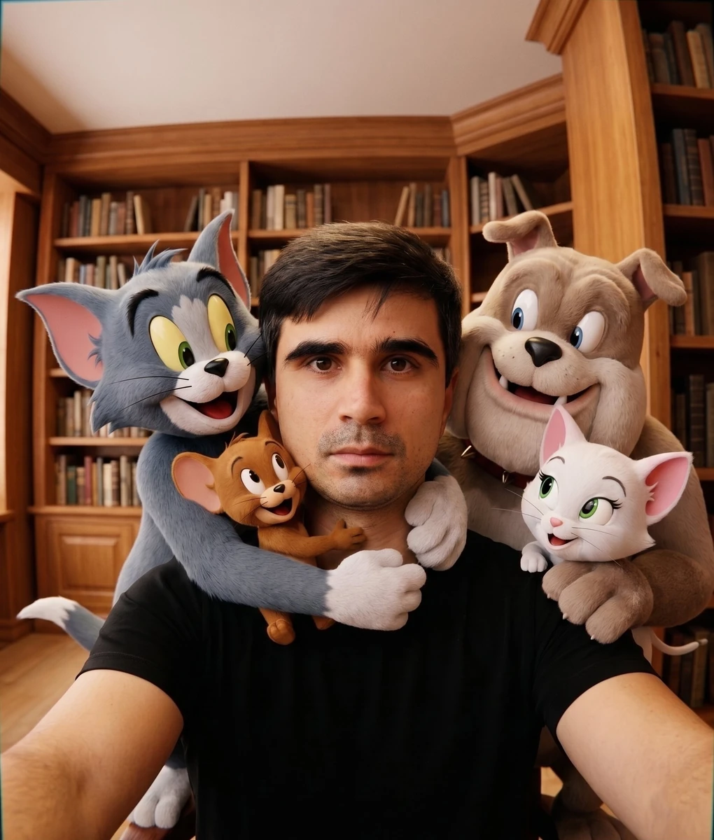 Let's generate selfies with our favorite cartoon and movie characters.