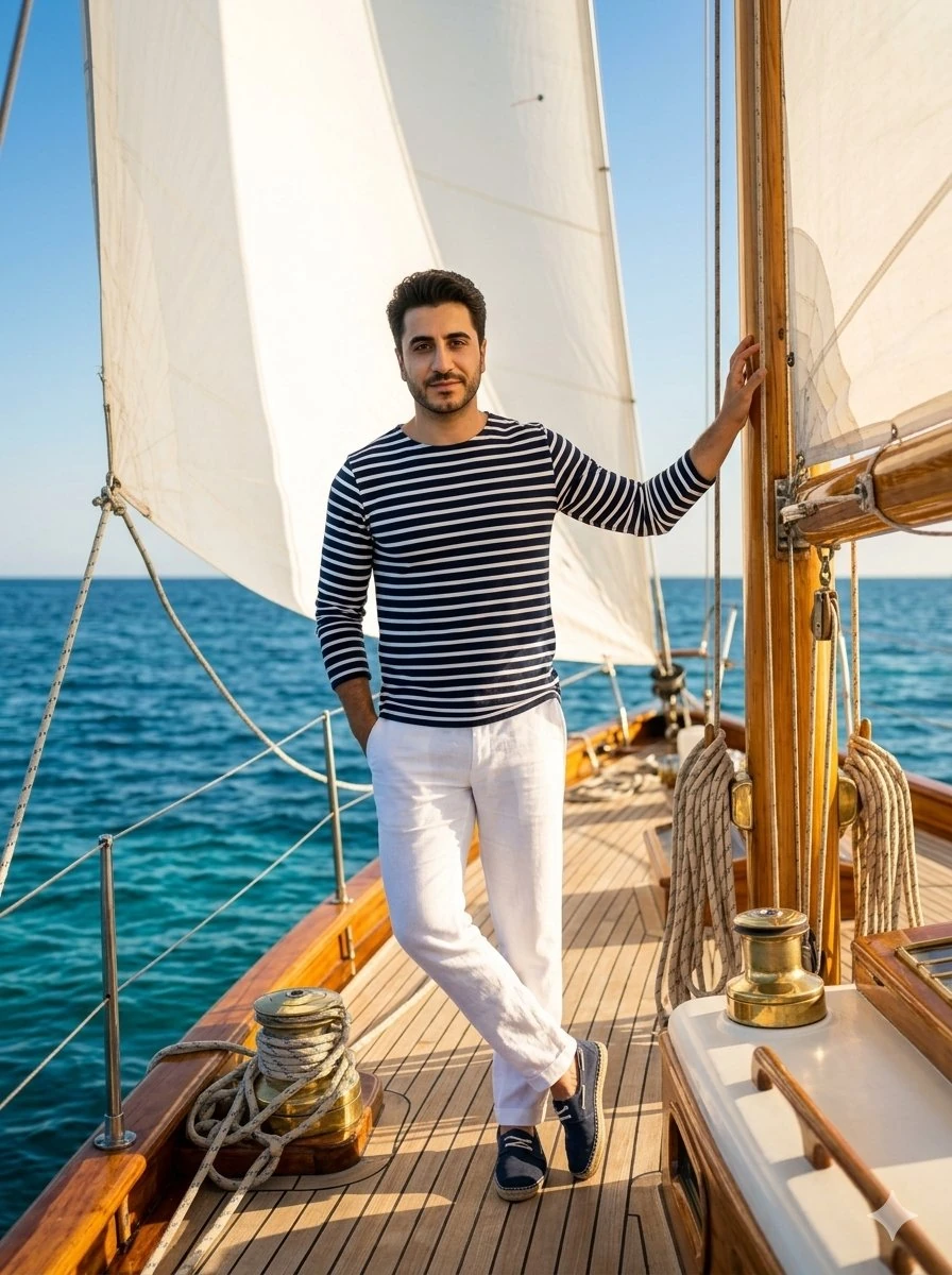 Photorealistic portrait of a handsome Middle Eastern man in his late 20s...