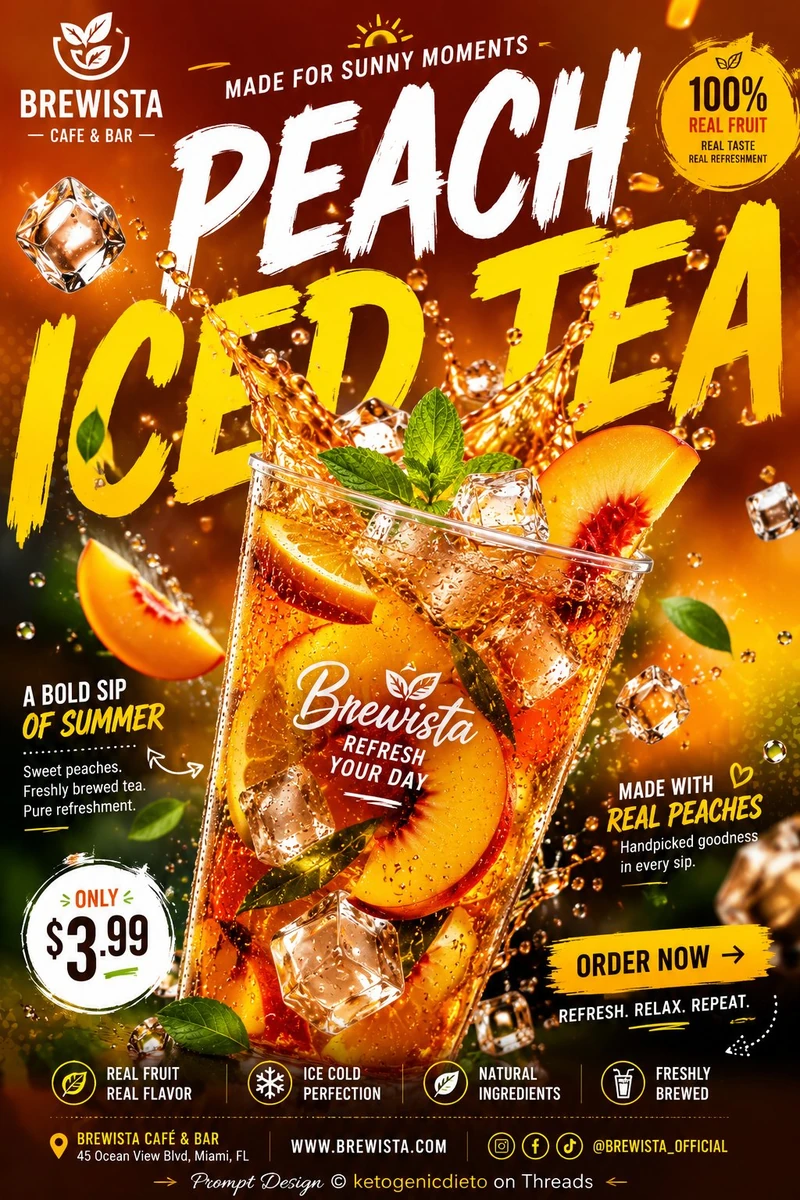 ULTRA-PREMIUM REFRESHING BEVERAGE SPLASH POSTER TEMPLATE