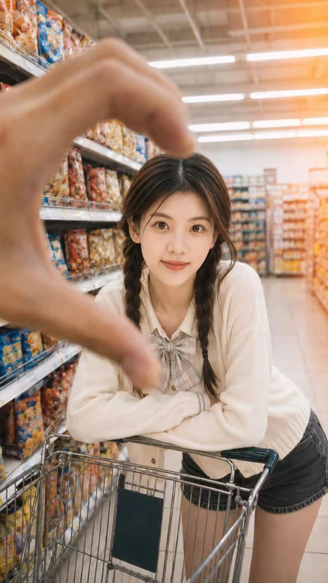 Turned a simple supermarket aisle into a cinematic little crush moment