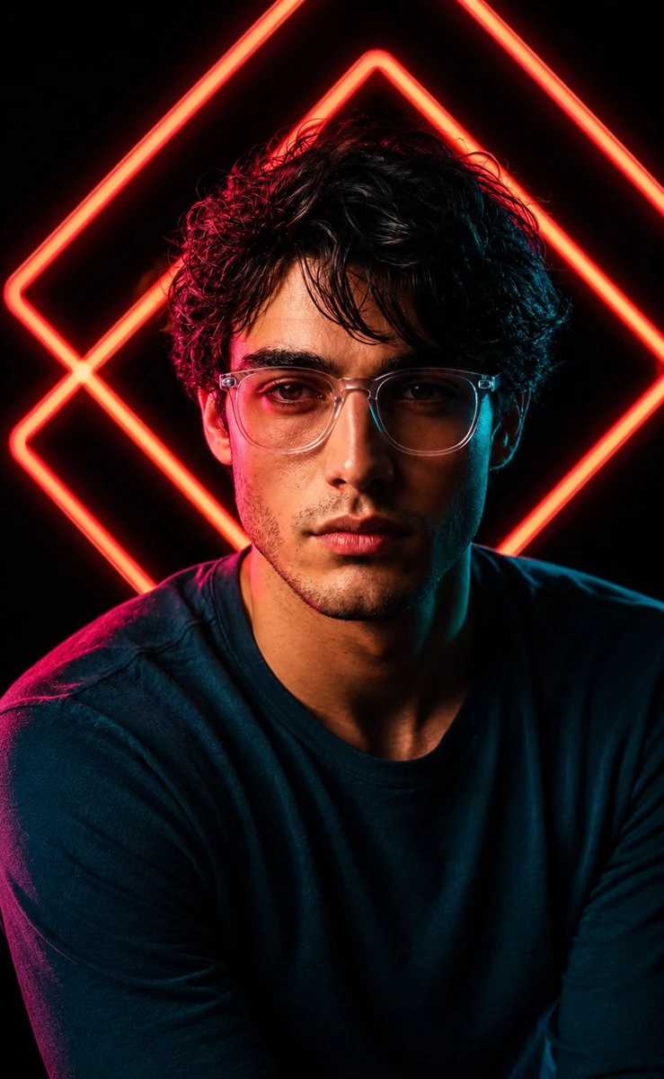 Red Neon Geometric Background🔥