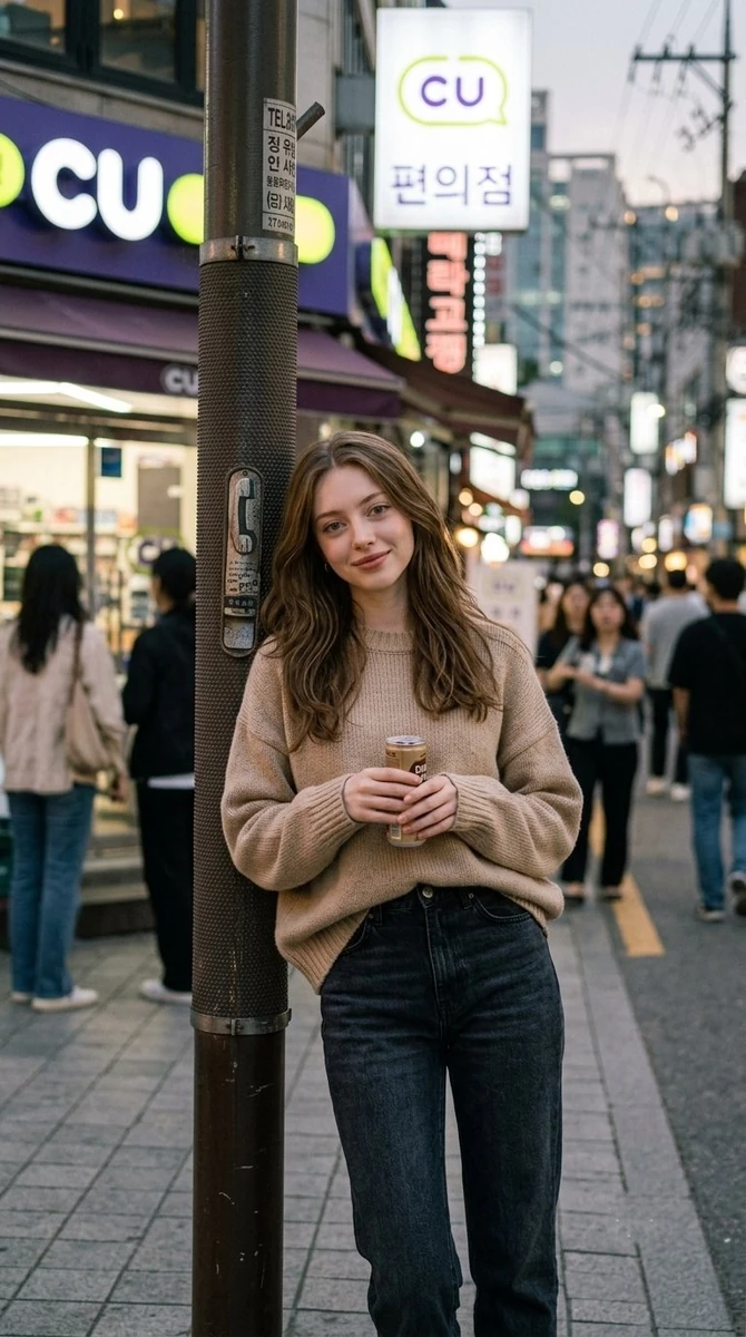 Ultra-realistic Korean casual girl portrait, cinematic style, 9:16 vertic...