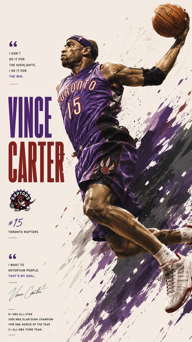 Dynamic NBA legend poster design, iconic basketball superstar in mid-air...