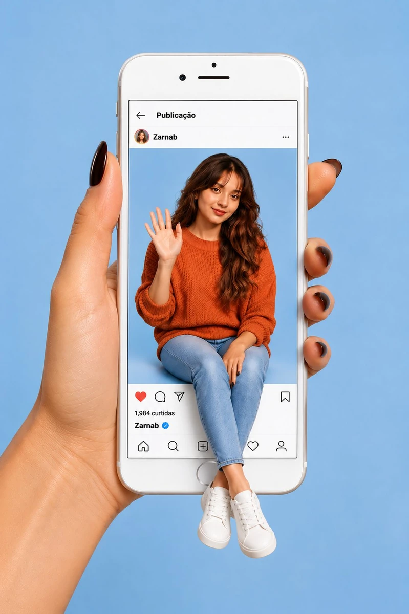 photography of a giant realistic human hand holding a white smartphone ve...