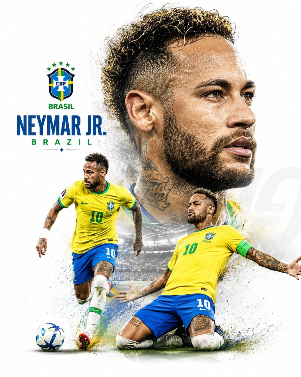 Ultra-premium football poster design featuring a legendary footballer in...