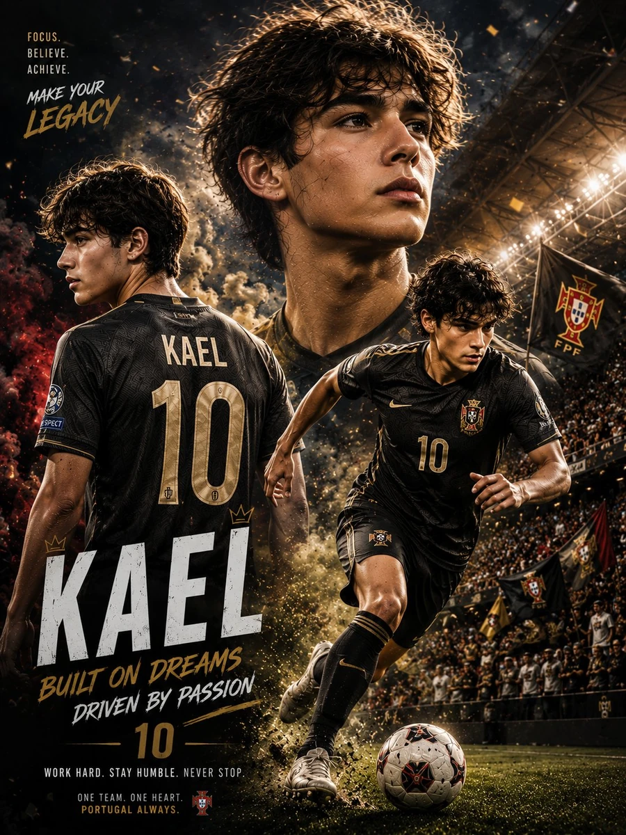 (Epic football editorial poster) featuring a (world-class football supers...