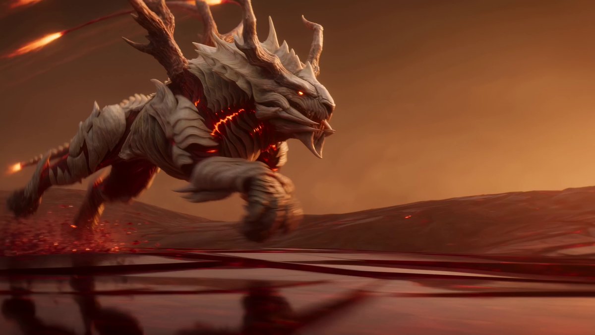 In a crimson desert of glass dunes under a dying sun, reveal the Thornmaw...
