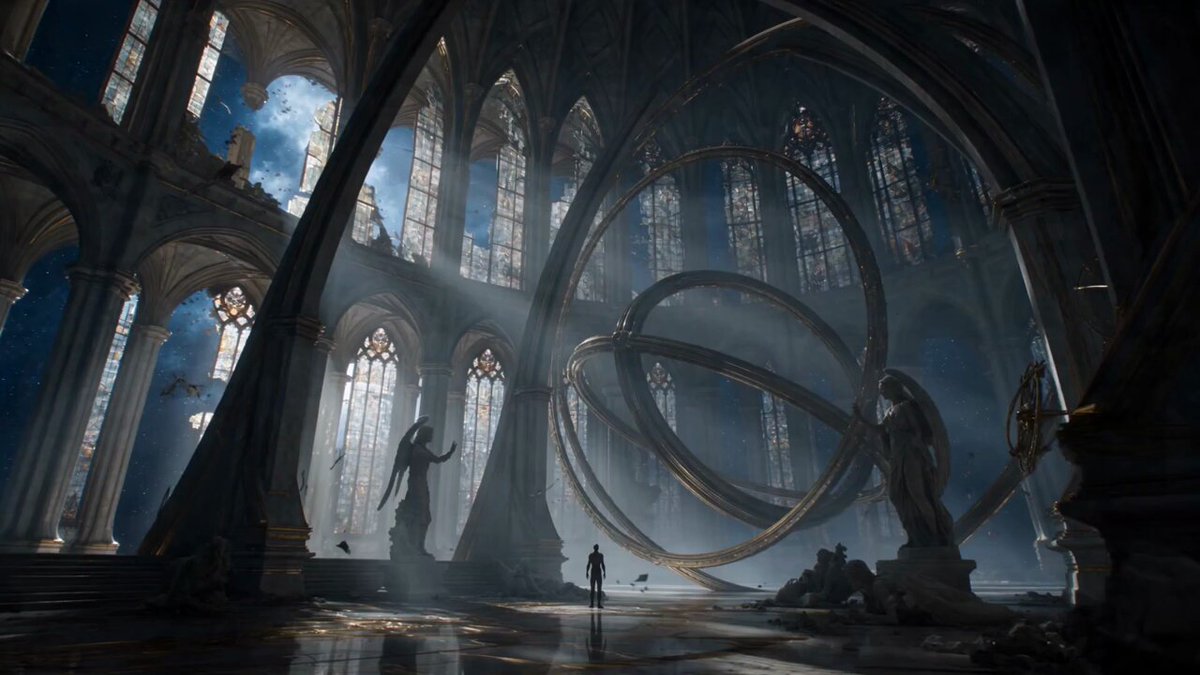 15-second ultra-cinematic sci-fi fantasy transformation sequence inside a...