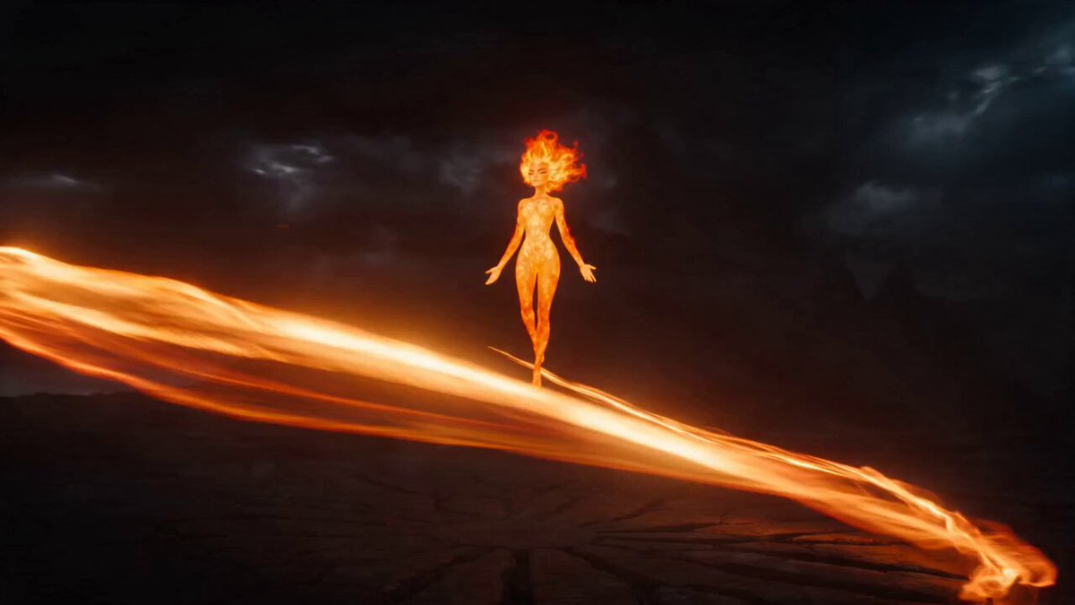 Full magical transformation sequence: a fire empress suspended in an abst...