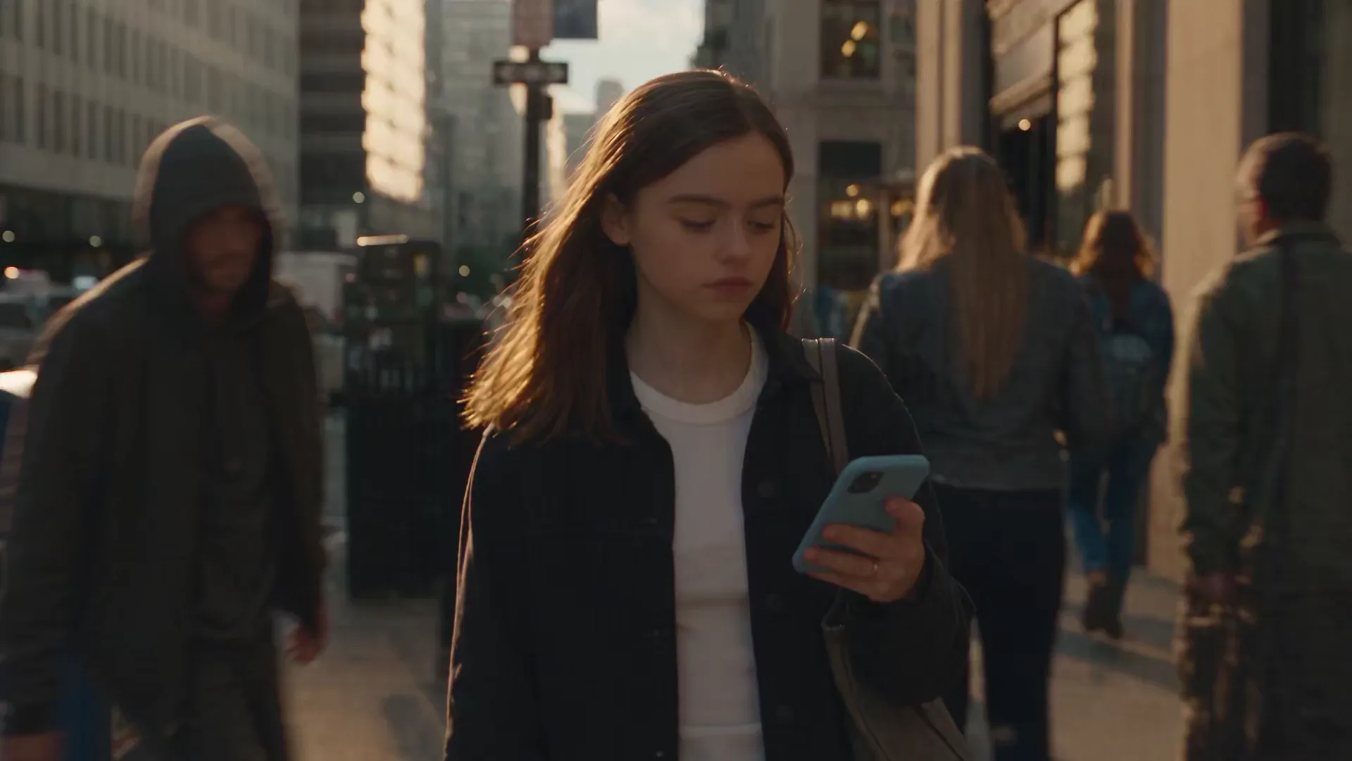 Cinematic Time-Freeze Thriller on a City Street - Video prompt preview