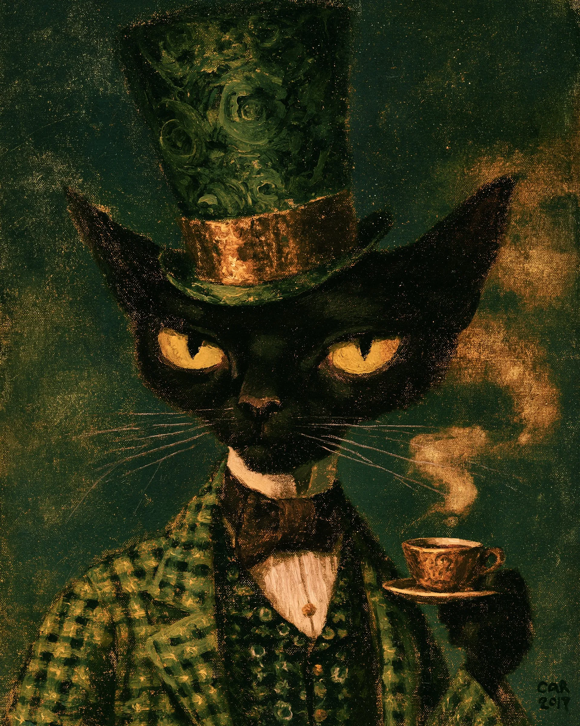 Black Cat Victorian Undertaker Portrait - Image prompt preview