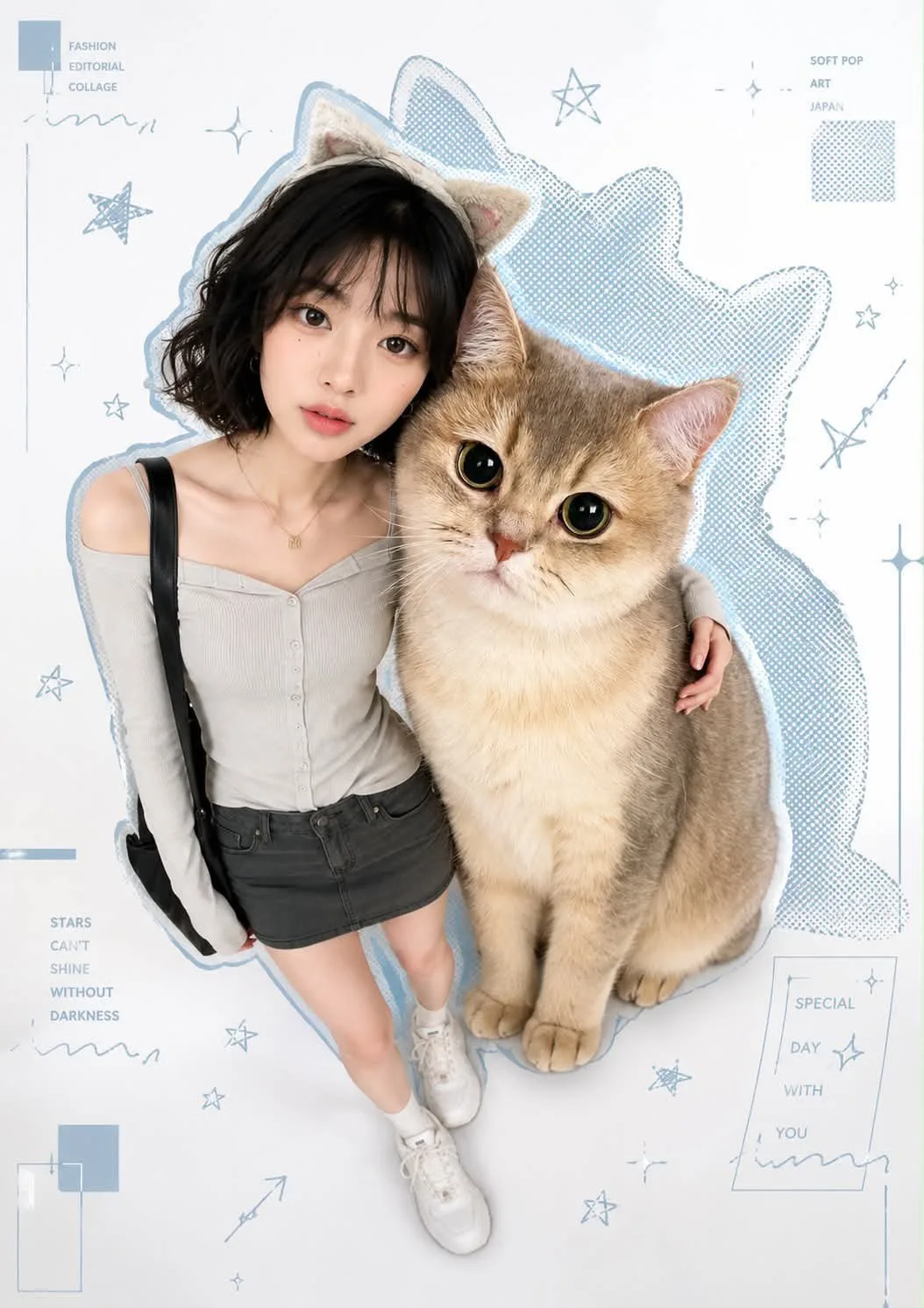 Y2K Soft Pop Art Fashion Editorial Collage - Image prompt preview