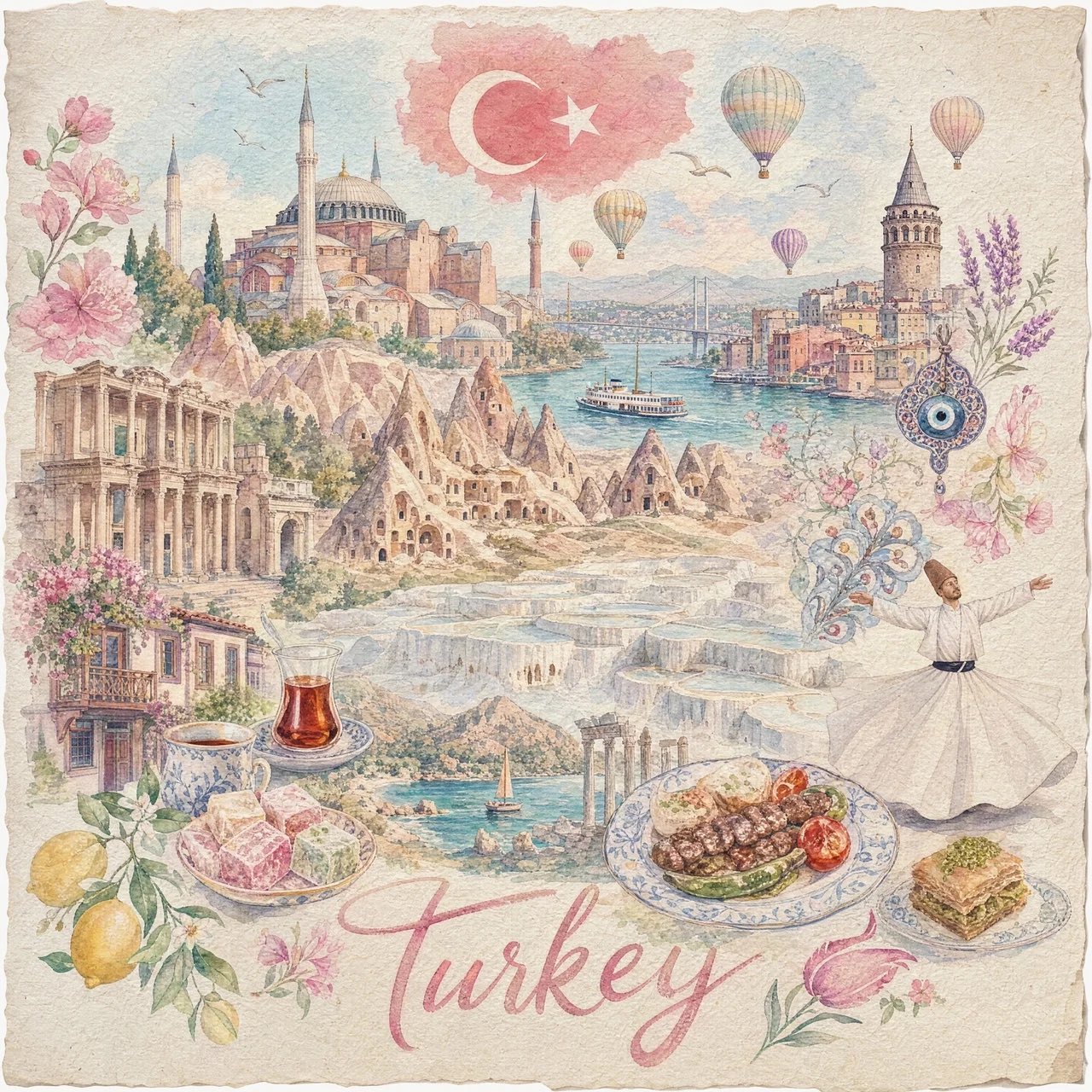 Pastel Country Miniature Paper Painting - Image prompt preview