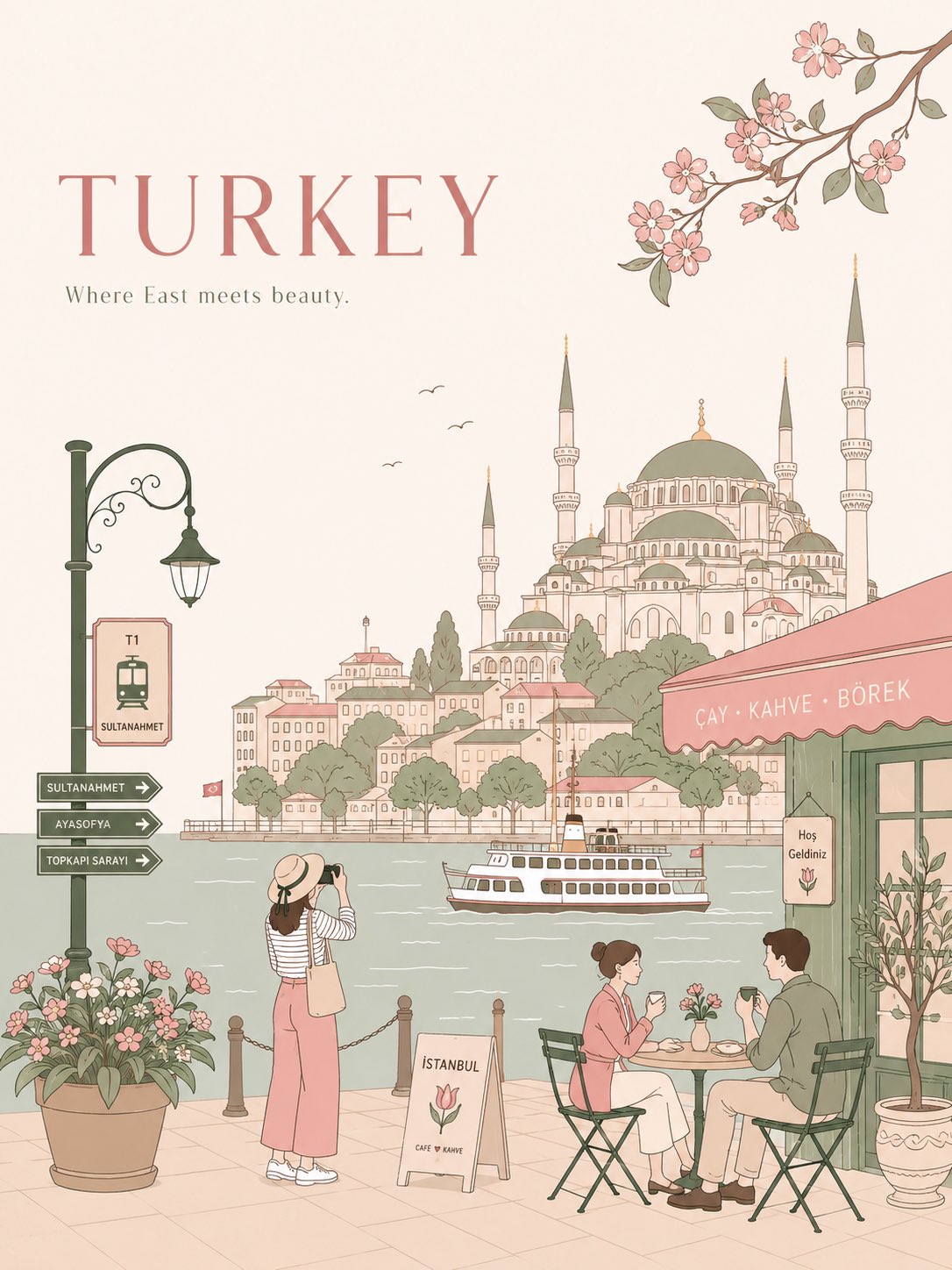 Minimal Flat-Vector Travel Poster - Image prompt preview