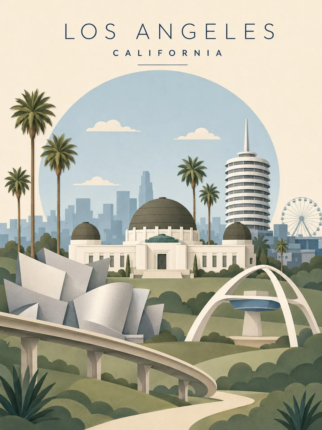 Vintage Mid-Century California Travel Poster - Image prompt preview