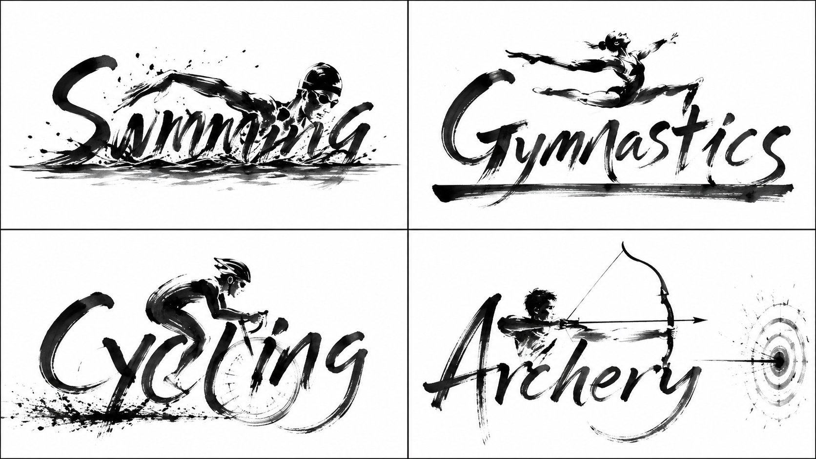 Olympics Sports Typographic Logo Grid - Image prompt preview