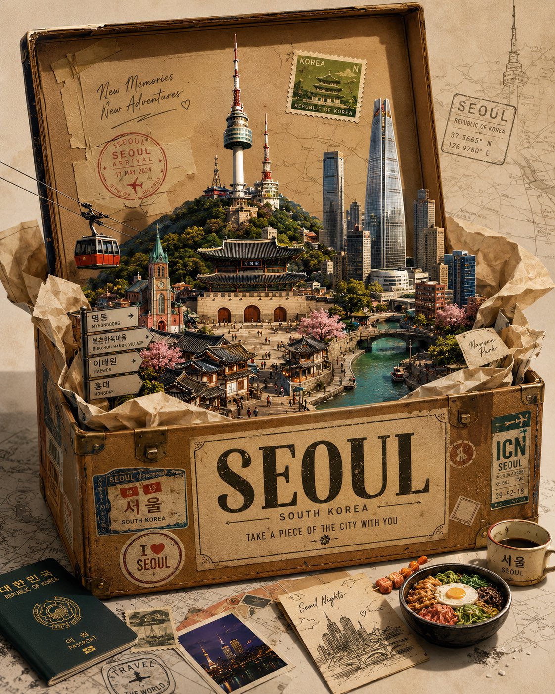 Vintage Travel Poster: Unpacking the City - Image prompt preview